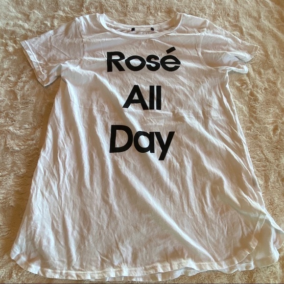 Wildfox Sz Small Rose All Day White Black Tshirt - Picture 4 of 9